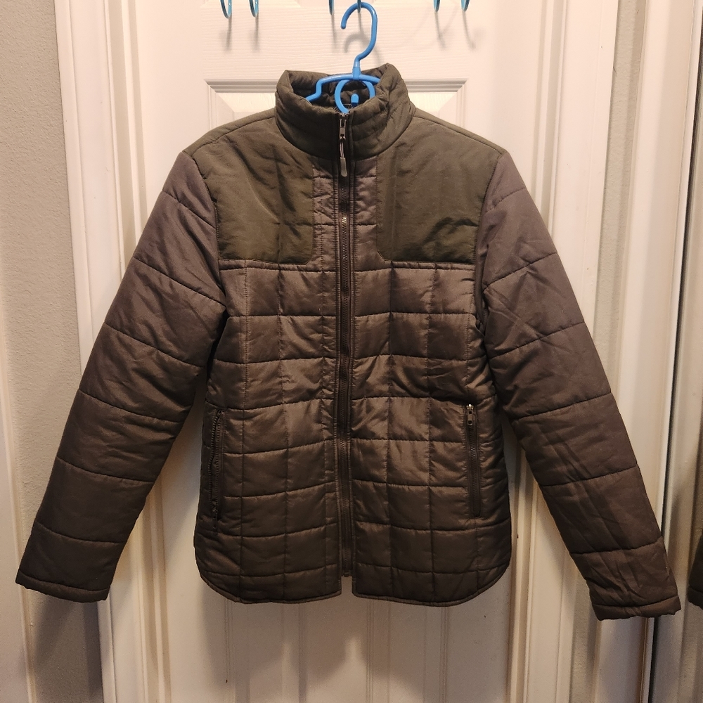 Nomad Men's Josiah Quilted Jacket Coat Puffer Green and gray siz e L